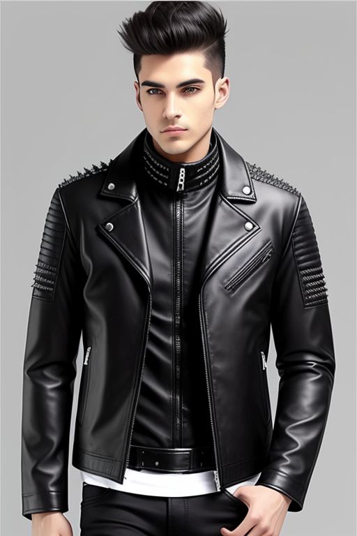 Men's Real Leather Motorcycle Jacket - Autumn/Winter Retro Windproof Byker Coat with Stand-up Collar, Slim Fit Zipper Real Sheepskin Jacket for Men and Young Adults