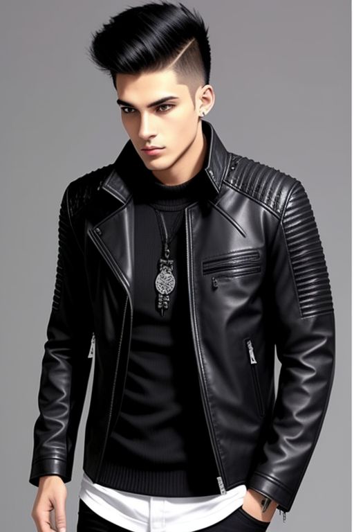 Men's Real Leather Motorcycle Jacket - Autumn/Winter Retro Windproof Byker Coat with Stand-up Collar, Slim Fit Zipper Real Sheepskin Jacket for Men and Young Adults