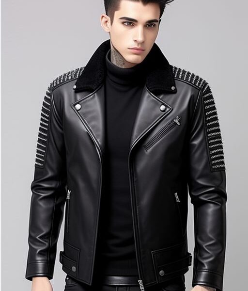 Men's Real Leather Motorcycle Jacket - Autumn/Winter Retro Windproof Byker Coat with Stand-up Collar, Slim Fit Zipper Real Sheepskin Jacket for Men and Young Adults