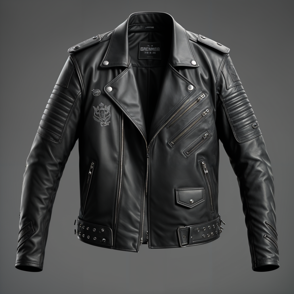 Men's Real Leather Motorcycle Jacket - Autumn/Winter Retro Windproof Byker Coat with Stand-up Collar, Slim Fit Zipper Real Sheepskin Jacket for Men and Young Adults