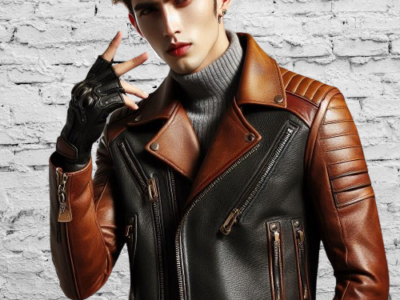 "Men's Slim Fit Motorcycle Leather Jacket with Stand Collar - Durable, Windproof, Customizable Options, Zipper Closure"