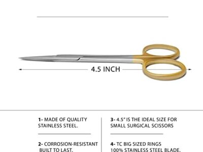 Operating Scissors Iris , Sharp/Sharp, Straight, 4.5INCH