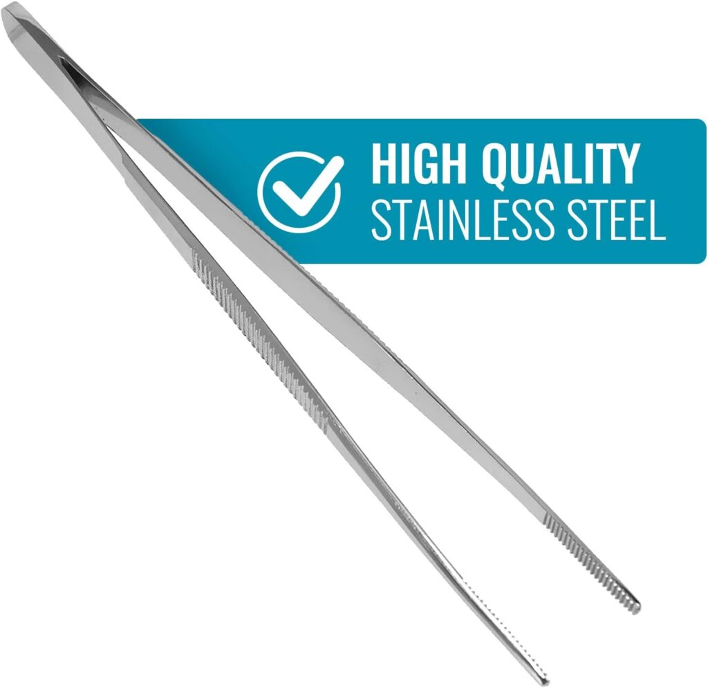 Tweezers and Dressing Forceps, 5.5 inches long, Serrated, Stainless Steel