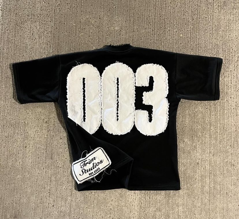 003 T-Shirt 300 GSM With Distressed Embroidery Comfortable Fabric