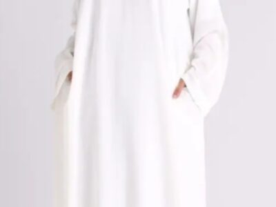 White abaya high quality with pokets