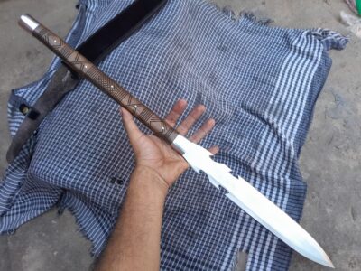 Custom handmade D2 tool steel viking spear combat knife survival spear