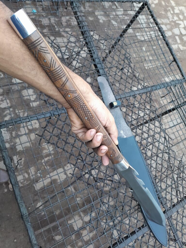 Custom handmade D2 tool steel viking spear combat knife survival spear
