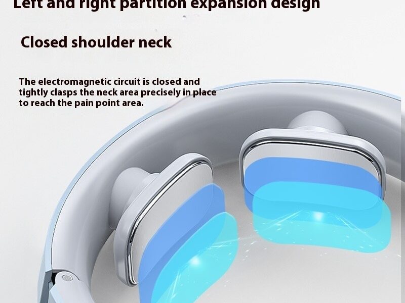 Electric Neck Massager EMS Pulse Rechargeable USB Cervical Traction Therapy Massage Stimulator Pain Relief Heating Function