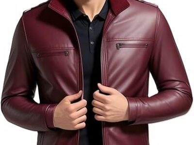 Men Biker Fashion Real Leather Jacket Stylish Motorcycle Slim Fit fall/winter Outdoor Casual PU Vintage Zipper Leather Jacket. (Prices will be in $)